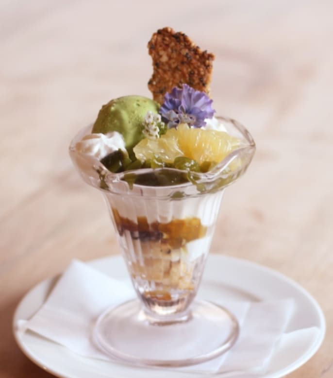 越生ゆずと抹茶のパフェ（５〜６月頃限定）